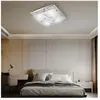 GLOBO LIGHTING Plafonnier plafonnier lampe en cristal lampe de salon lampe de salon, cristaux de verre chromé clair, led 4W 1600Lm blanc chaud, LxlxH 30x30x8,4cm