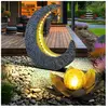 Globo Décoration de jardin, lampes solaires pour l'extérieur, fleur de lotus, décoration de table, table de jardin, lampe solaire de jardin, croissant de