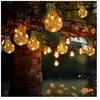 Globo Guirlande lumineuse solaire à LED pour l'extérieur, 10 ampoules,...