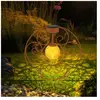 Globo - Lampe solaire boule de verre orientale couleur rouille lampe d...