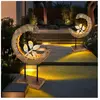 Globo - Lampe solaire de jardin aspect bois, décoration de jardin, lam...