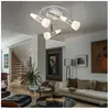 Globo Plafonnier 3 spots spot rondell lampe de salon plafonnier led orientable, spot haut vers le bas, 3x 5W 300Lm blanc chaud, DxH 25x16 cm