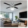 Globo Ventilateur de plafond avec éclairage, interrupteur à tirette de retour avant, lampe en verre, ventilateur de machine à vent, métal chromé, froid et