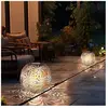 Globo 2x LED solaires extérieures enfichables lumières jardin chemin décor terrasse tresse boules lampes à piquets argent