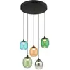 NOWA Suspension lampe suspendue salle à manger lumière verre noir multicolore led h 150 cm