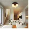 Globo Plafonnier salon lampe chambre verre fumé 3xE27 noir mat