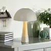 NOWA Lampe de table aspect bois Lampe de salon Lampe de chevet Lampe de chambre, gris mat, 1x E27, DxH 25 x 36,5 cm