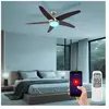 Globo Ventilateur de plafond ventilateur refroidisseur de pièce ventilateur de salon, marron argent, télécommande intelligente led rgb dimmable 3 vitesses,