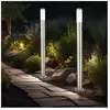 Lot de 2 lampadaires extérieurs, détecteurs de mouvement, 2x prises, é...