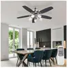 GLOBO LIGHTING Ventilateur de plafond avec éclairage et télécommande interrupteur à tirette à 3 niveaux fonction gradation 130 cm