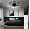 GLOBO LIGHTING Ventilateur de plafond plafonnier lampe de salon lampe de chambre ventilateur de chambre, métal aluminium noir, télécommande dimmable CCT rotation