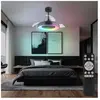 GLOBO LIGHTING Plafonnier salon lumière ventilateur de plafond chambre, métal plastique gris, télécommande dimmable changement de couleur rvb rotation droite/gauche