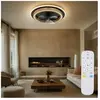 GLOBO LIGHTING Ventilateur de plafond led avec plafonnier télécommandé cct ventilateur à intensité variable aspect bois noir fumé, avant/retour 6 niveaux, 32W
