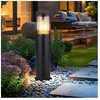 GLOBO LIGHTING LED Lampadaire extérieur Lampadaire extérieur en acier inoxydable, résistant aux éclaboussures jardin, noir fumé, 7W 806lm blanc chaud, DxHxB