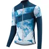 Loeffler wielrenshirt lange mouwen M Bike L/S Jersey Floes - Blauw - 54