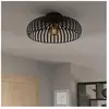 EGLO Mogano 3 Plafondlamp - E27 - Ø 43 cm - Zwart - Staal