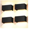 Forehill - 4 Pièces Applique Murale Interieur/Exterieur 24W Noire Appl...
