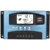 KAII Chargeur de batterie solaire MPPT Contrôleur de charge solaire MPPT 40/50/60 / 100A double écran LCD USB 12V 24V