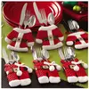 Porte Couverts - Décoration de Fête - Noël - 6 Sacs - Polyester - Cost...