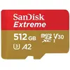 Carte mémoire microSDXC SanDisk Extreme 512 Go + adaptateur SD jusqu'à 160 Mo/s, avec la Classe de vitesse UHS 3 (U3), V30