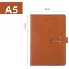Cahier de note bureau en cuir 200 pages carnet A5 ligné avec porte-sty...