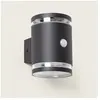 TECHBREY Applique Murale Extérieure Solaire LED Aluminium avec Détecteur de Mouvement Gael