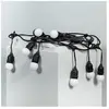 Guirlande Waterproof TECHBREY - 5.5m Noire - 8 Ampoules LED E27 G45 3W...