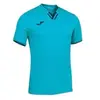 Joma Toletum IV Shirt Korte Mouw Heren - Fluor Turquoise / Marine | Maat: S