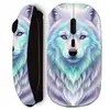 Souris noir sans fil Maniacase, Loup blanche reflet violet