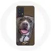 Coque pour Samsung Galaxy A13 4G / A13 4G Lite Chien Pitbull Blanc gri...