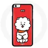 Coque pour Iphone 7 BTS Bangtan Garçons BT21 RJ de Jin Fond Rouge Mani...