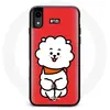 Coque pour Iphone X BTS Bangtan Garçons BT21 RJ de Jin Fond Rouge Mani...