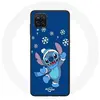 Coque pour Samsung Galaxy A22 4G Stitch neige Noël bleu Maniacase