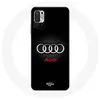 Coque pour Xiaomi Poco M3 Pro Audi Logo Métal fond noir Maniacase