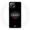 Coque pour Xiaomi Mi 11 Lite Audi Logo Métal fond noir Maniacase