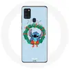 Coque pour Samsung Galaxy A21s Stitch neige joyeux Noël bleu Maniacase
