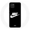 Coque pour Samsung Galaxy A03 Nike Logo blanc fond Noir Maniacase