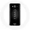 Coque pour Samsung Galaxy j3 2016 Audi Logo cache moyeu fond noir Mani...