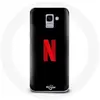 Coque pour Samsung Galaxy J6 2018 Netflix Logo rouge fond noir Maniaca...