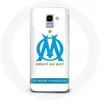 Coque pour Samsung Galaxy A8 2018 Olympique de Marseille Logo Fond Bla...