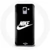 Coque pour Samsung Galaxy A6 2018 Nike Logo blanc fond Noir Maniacase