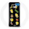 Coque pour Samsung Galaxy A6 2018 Les Simpson autocollants fond noir M...