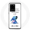 Coque pour Samsung Galaxy S20 Ultra Lilo et Stitch Ohana Citation Blan...