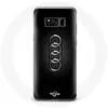 Coque pour Samsung Galaxy S8 plus Audi Logo cache moyeu fond noir Mani...