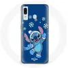 Coque pour samsung galaxy A30 Stitch neige Noël bleu Maniacase