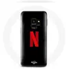 Coque pour Samsung Galaxy S9 plus Netflix Logo rouge fond noir Maniaca...