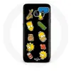 Coque pour Samsung Galaxy S6 Les Simpson autocollants fond noir Maniac...