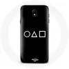 Coque pour Samsung Galaxy J5 2017 Squid Game logo symboles cercle carr...