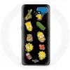 Coque pour Samsung Galaxy A8 2016 Les Simpson autocollants fond noir M...