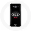 Coque pour Samsung Galaxy J7 Audi Logo Métal fond noir Maniacase